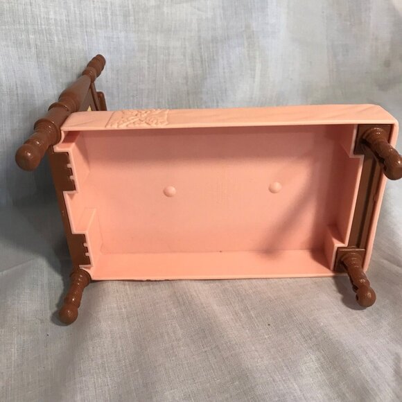 Fisher Price Loving Family Bed Dollhouse Double Poster Parents Bedroom Pink - Picture 7 of 12